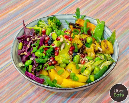 Super Bowl — bowl vegan quinoa, tofu et houmous d’avocat, Yummy Bowl Bruxelles